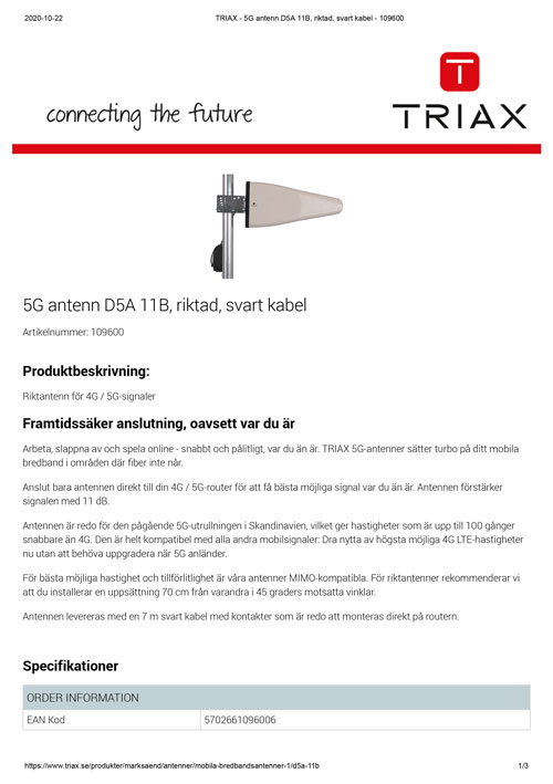 Produktblad framsida